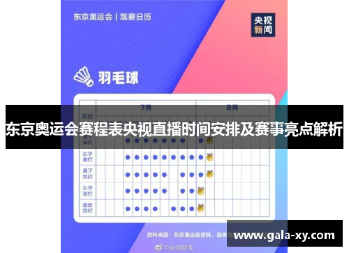 东京奥运会赛程表央视直播时间安排及赛事亮点解析 东京奥运会赛程表央视直播时间安排及赛事亮点解析